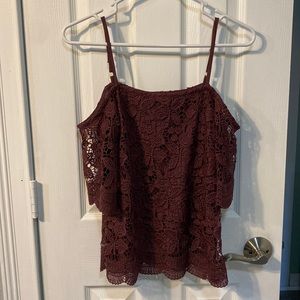 Off-shoulder lace blouse!